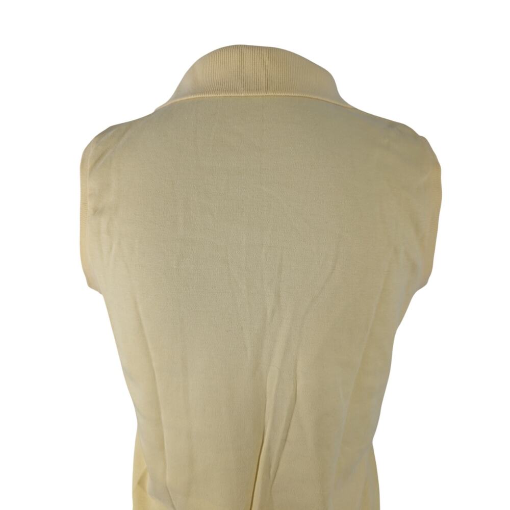 RALPH LAUREN SPORT! LEMON YELLOW CLASSIC SLEEVELESS 3 BUTTON LOGO TOP, SHIRT! S - Picture 7 of 11